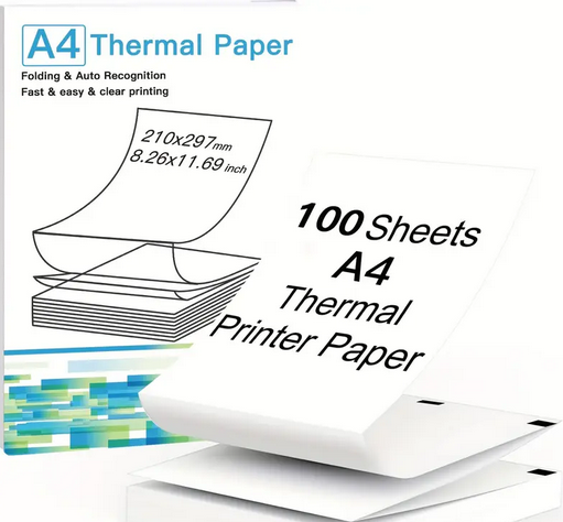 A4 Continuous Folded Thermal Paper, Compatible with A4 thermal Printers Not Suitable For Laser Or Inkjet Printers